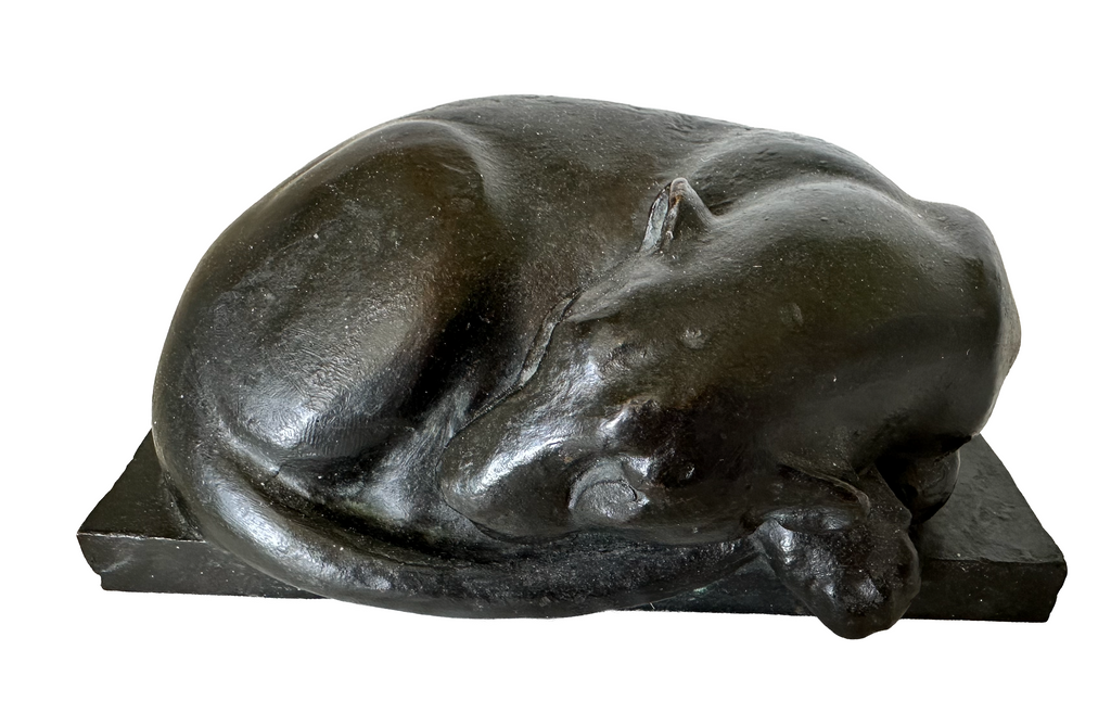 Georges Lucien Guyot - Sleeping Puma Sculpture Signed