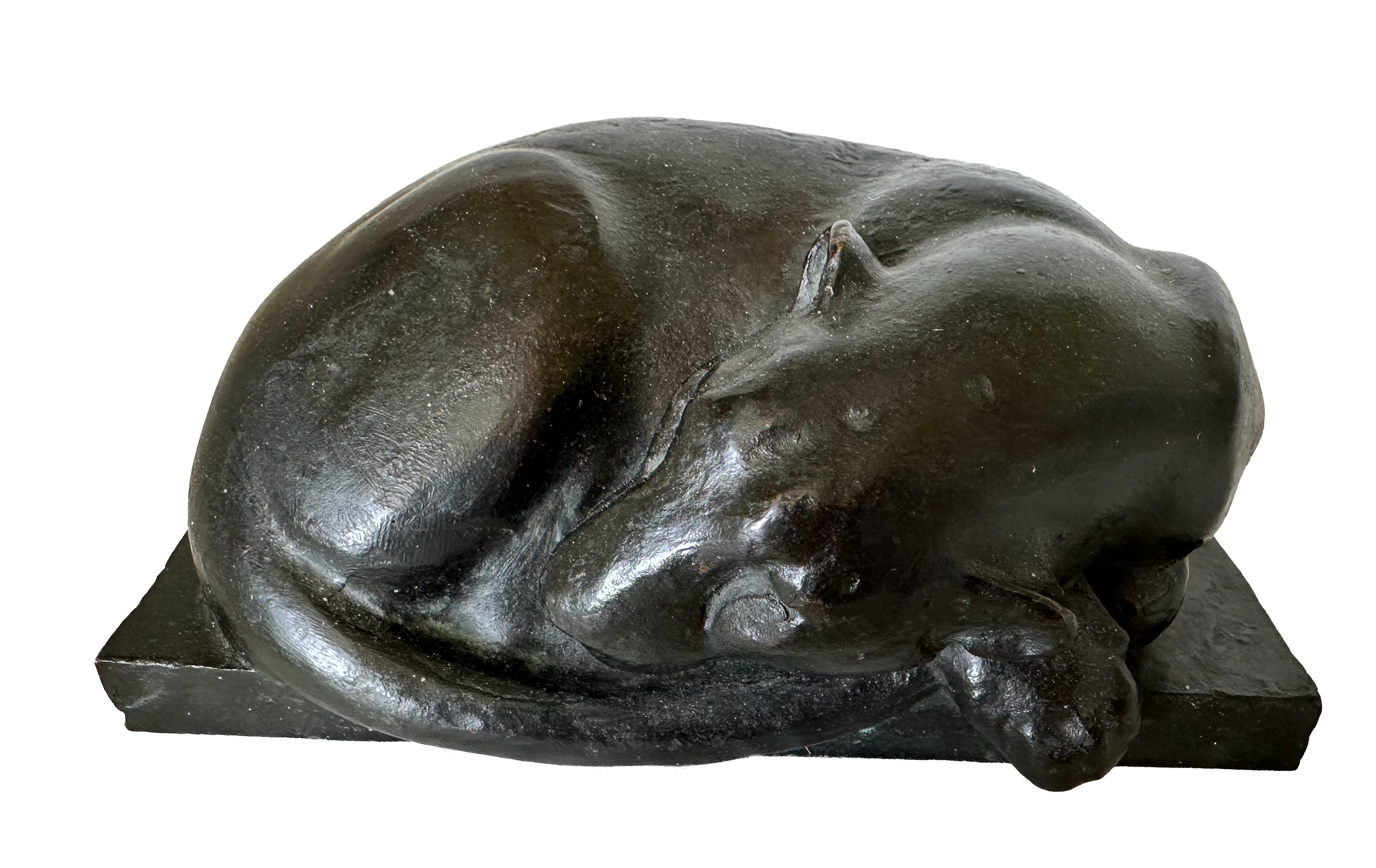 Georges Lucien Guyot - Sleeping Puma Sculpture Signed